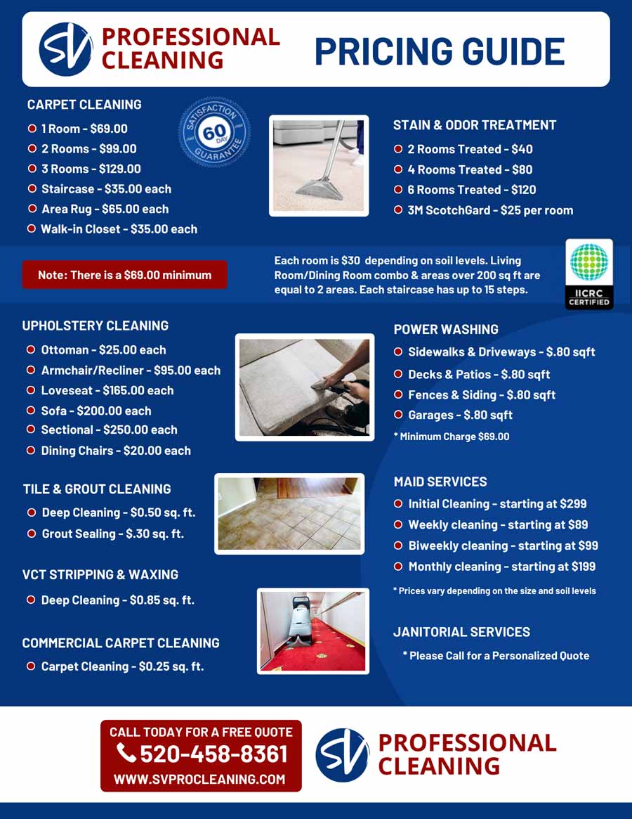 SV Pro Cleaning Pricing Guide